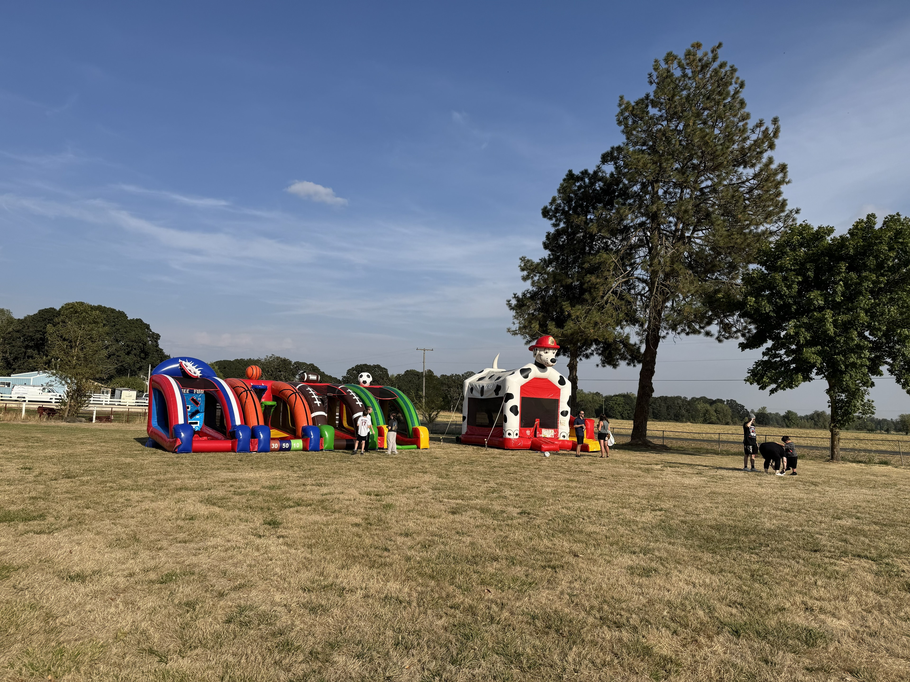 Bounce houses and inflatables at the event